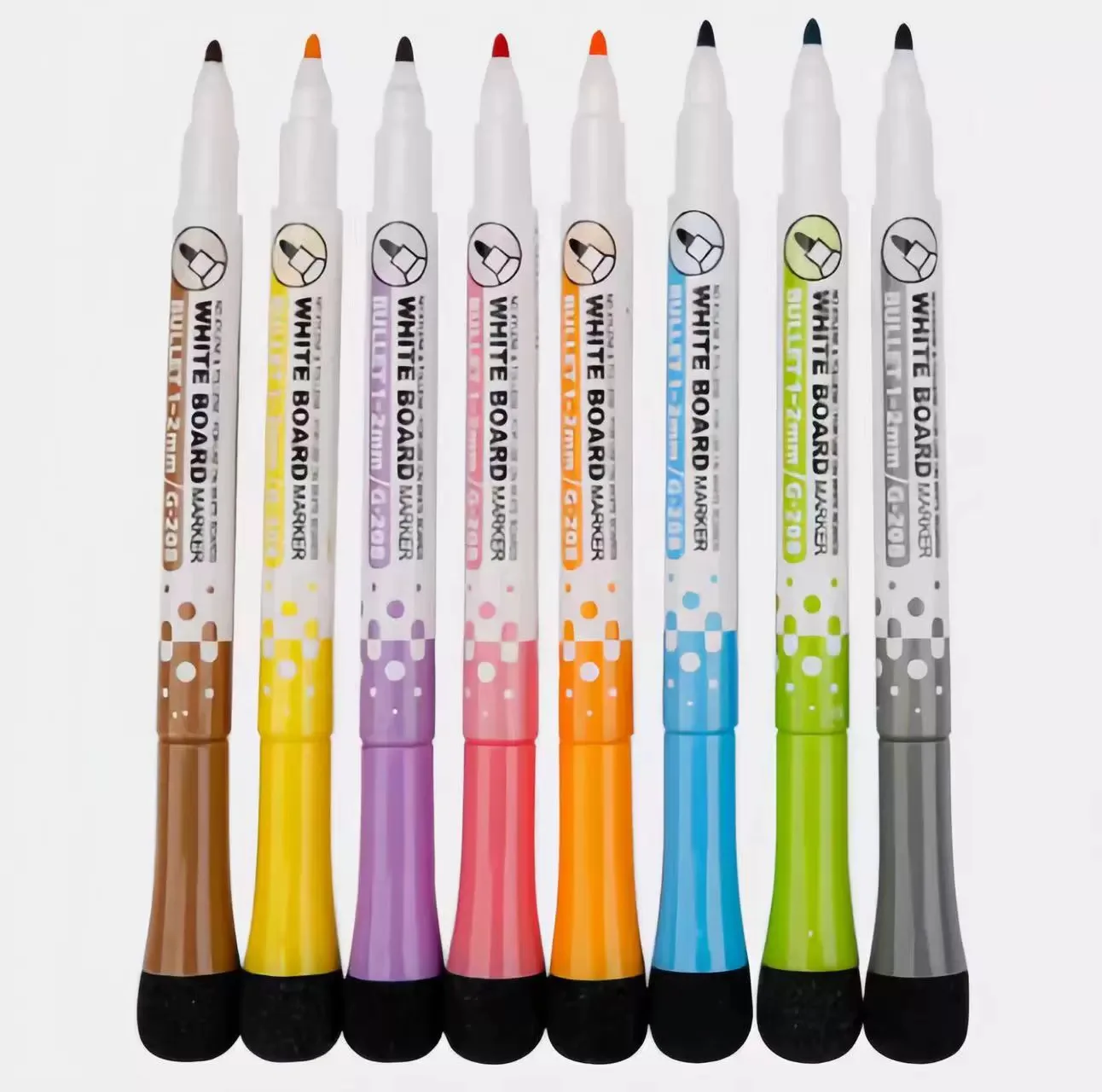 자석 화이트보드 펜 세트, 스펀지 지우개가 포함된 8색 건식 지우개 마커, 사무실, SL, 가정용 부드러운 필기감의 지울 수 있는 펜