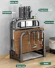 Stainless Steel Knife Holder Kitchen Rack Home Countertop Cutting Board Rack Cutting Board Knife Integrated Storage Rack 2