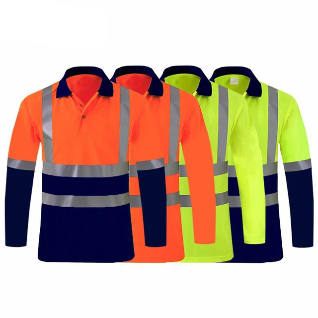 Men's High Visibility Long Sleeve Safety Shirt