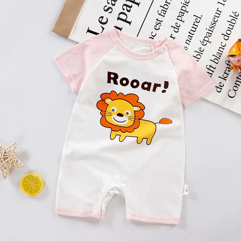Cotton baby romper short-sleeved clothes summer baby universal boys girls Babies Toddler's Costume Kids Pyjamsa Newborn Infant coloured baby bodysuits Baby Rompers