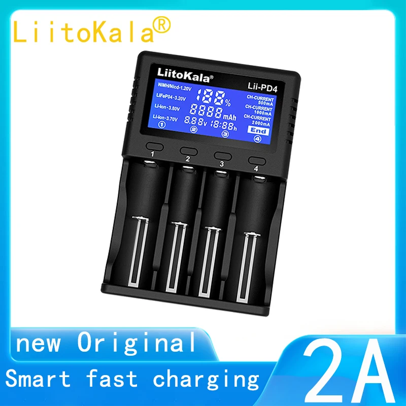 

Liitokala Lii-500 Lii-600 PD2 Battery Charger 1.2V 3.7V 3.2V 18650 26650 21700 20700 NiMH LiFePO4 Lithium AA Battery Charger