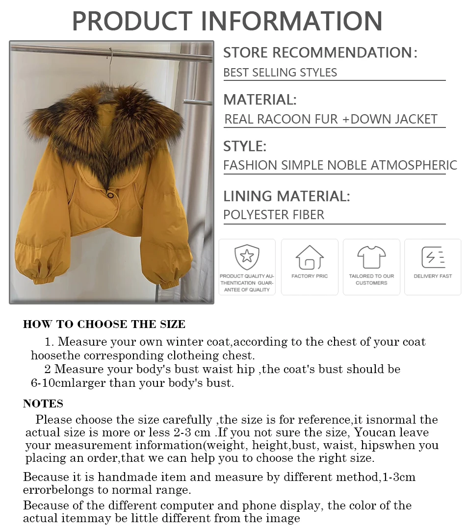 Down Jacket With Raccoon Fur Collar Winter Real Fur High Quality Warm Fashion Women Clothing