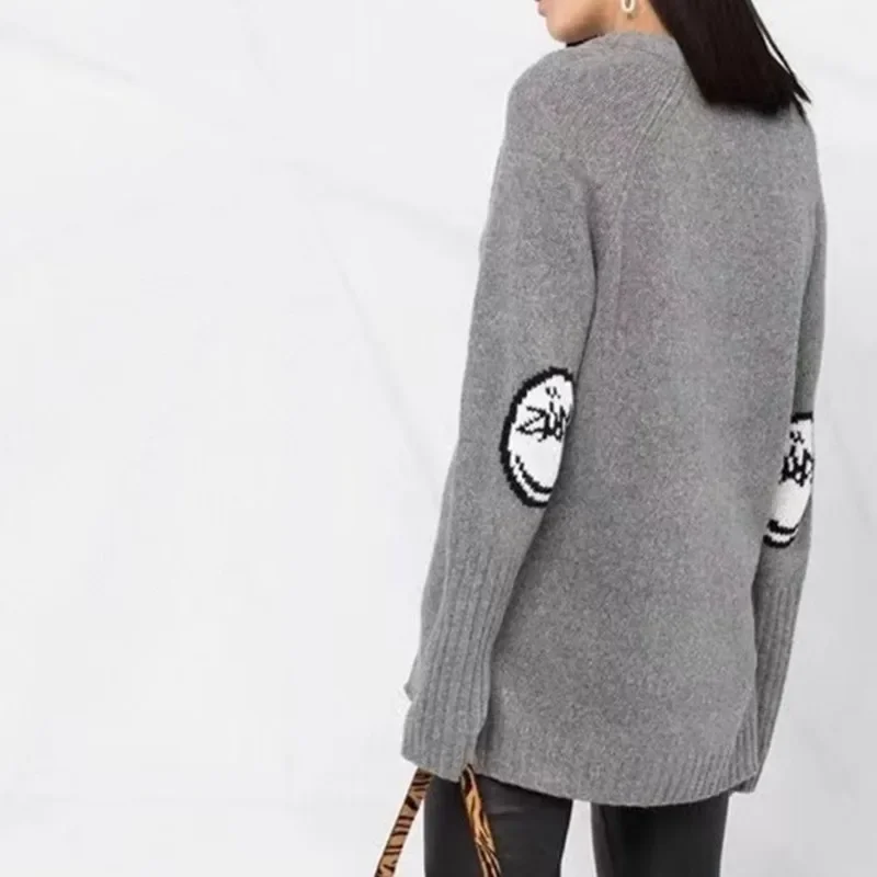 2023 Letters Print Casual Loose Long -sleeved Hooded Sweater