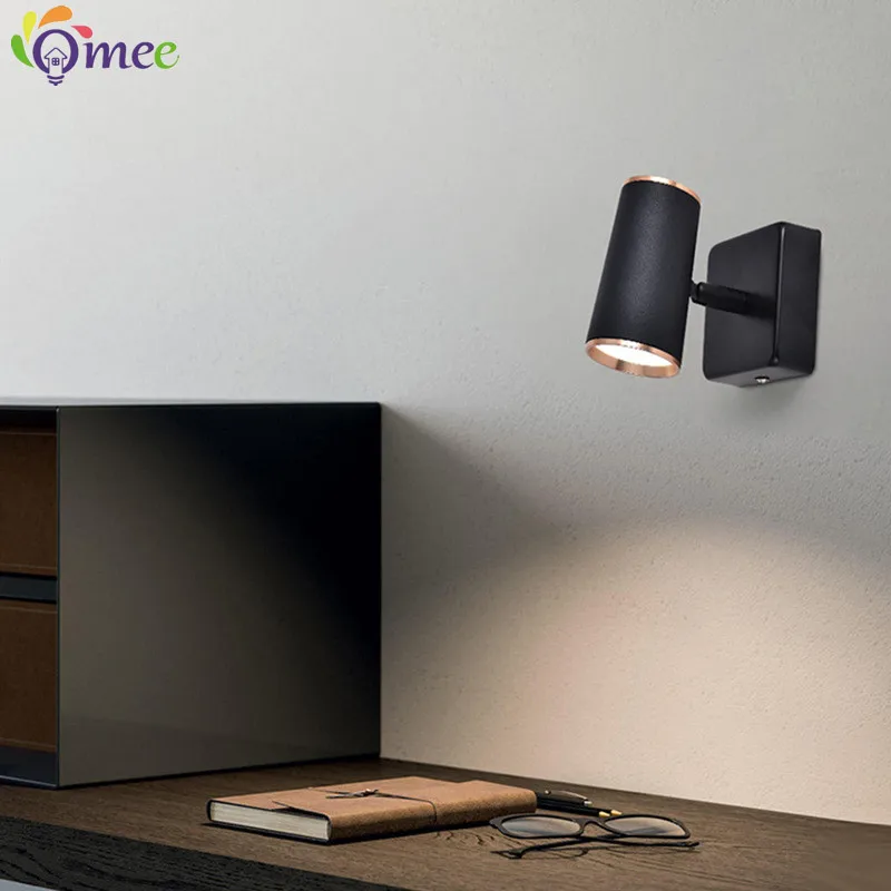 Indoor 7W GU10 Led Ceiling Wall Light Modern Style Folding 360° Rotation Home Hotel Bedroom Livingroom Bedside Reading Wall Lamp