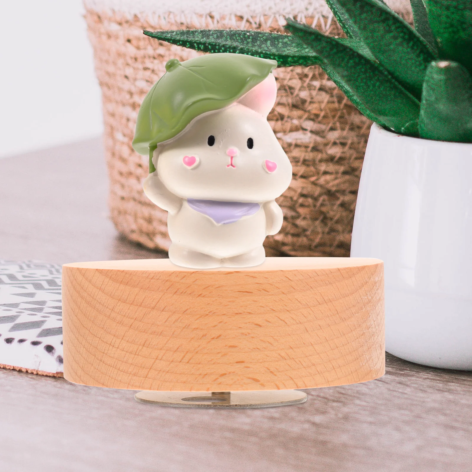 100Mm Wooden Rotating Music Box Base Diy Musical Box Accessory Replacement Part Craft Home Decor Gift Round Spinning Music