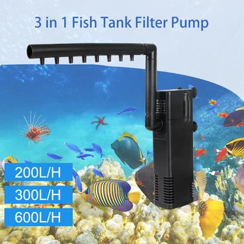 เต่าถังกรอง Submersible น้ํากรองปั๊มต่ําระดับน้ํา Aquarium Fish TANK ออกซิเจนเพิ่มปั๊ม EU Plug 1