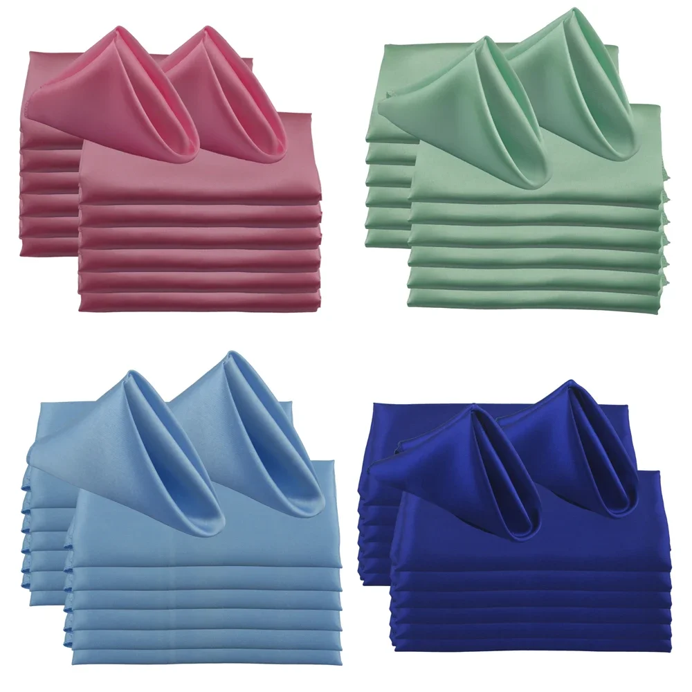 30pcs 45x45cm Satin Cloth Table Napkins For Wedding Mariage Party Decors Restaurant Christmas Birthday Banquet Napkin Tea Towel 3