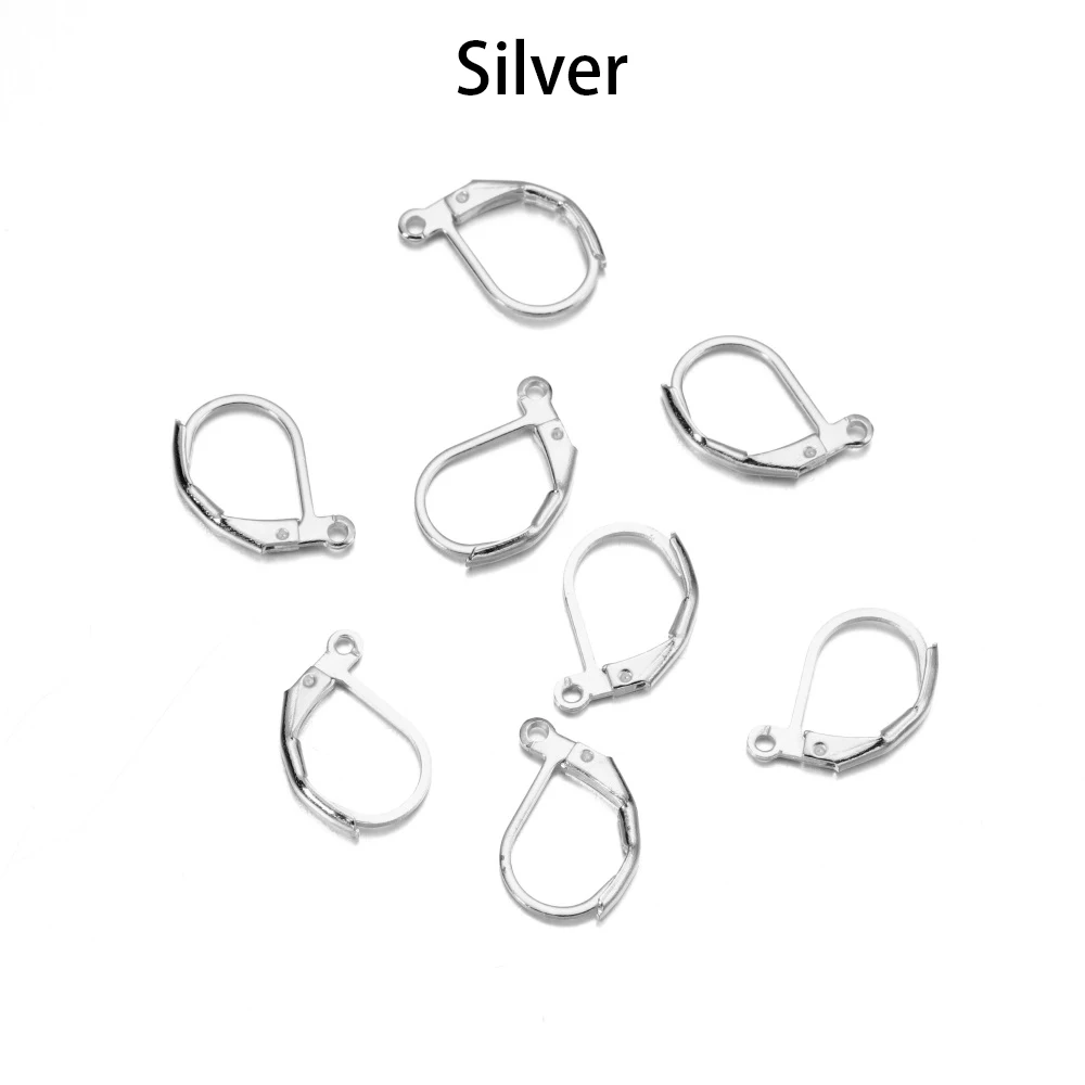 50 teile/los Gold Silber Französisch Hebel Ohrring Haken Draht Einstellungen Basis Hoops Ohrringe Für DIY Schmuck Machen Liefert Großhandel – Detail 16