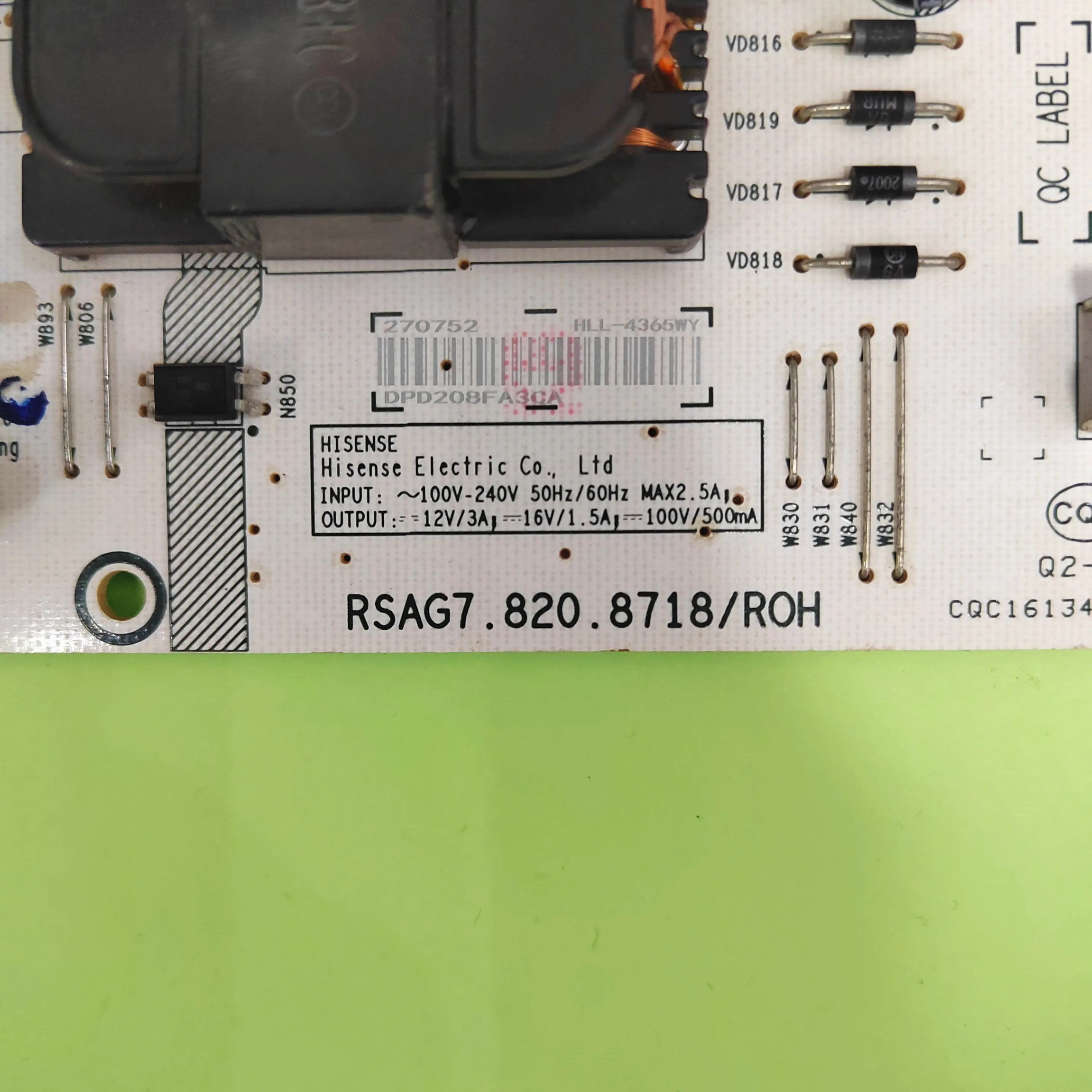 RSAG7.820.12365/ROH ALIMENTATION + Carte mère pour TV HISENSE LED 58A6FG EUR 52,00 - FR