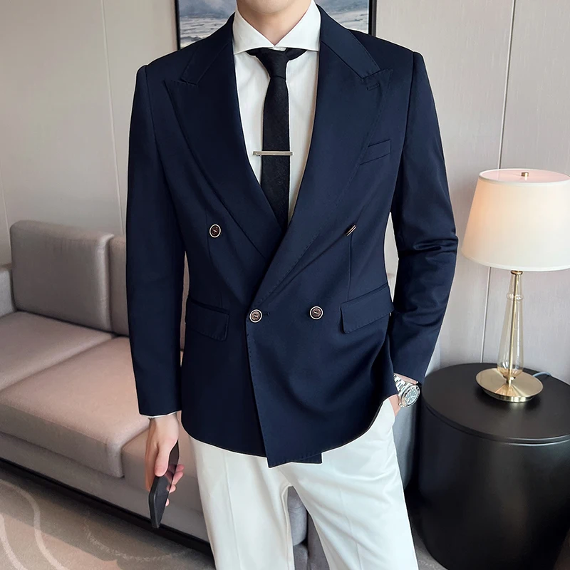 Men Blazer Double Breasted Jacket For Boys Japanese School Uniform Male