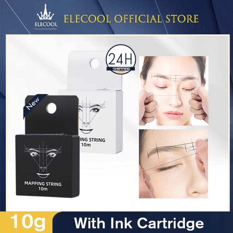 10 м тату-нить, маркер для бровей, предварительно обработанная линейка для бровей, линейка для позиционирования бровей, Перманентный макияж, оптовая продажа, маркировочный инструмент G5h9