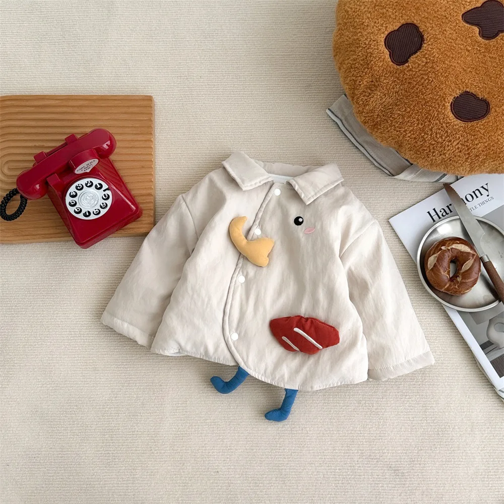 Winter New in Kids Baby Girls Boys Thicken Warm Cartoon Modeling Top Outfits , Toddler Infant Jacket Outwear 0-3Y