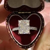 Serenity 4ct Ice Flower Cut D Color Moissanite Rings For Women Wedding Bridal S925 Sterling Silver Rings Plated 18K Fine Jewelry 4