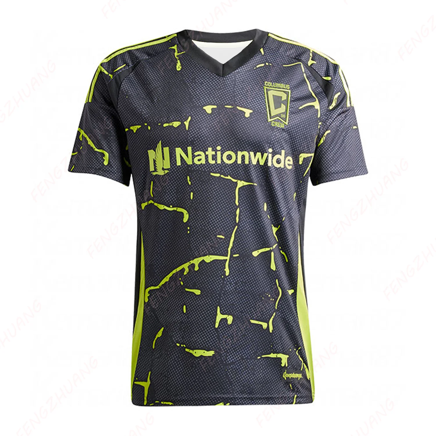 Columbus Crew Black 2023 VeloCITY Jersey Outdoor Sweat Absorbent Quick Dry Soccer Jersey Summer Classic Casual Loose T-Shirt 2