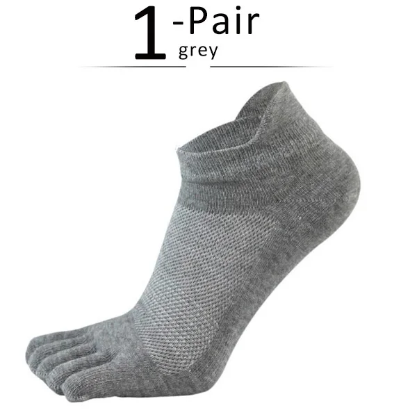 Men's Cotton Ankle Socks - Breathable, Sweat-Absorbing, 5-Finger Design