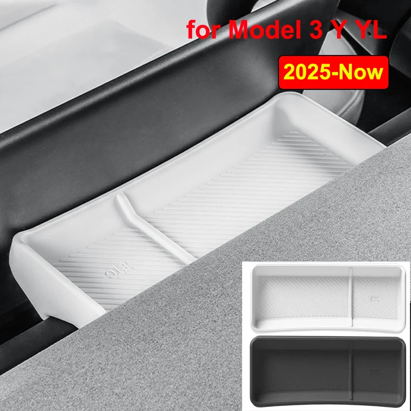 Für Tesla Model 3 Y YL Juniper Highland 2025 2026 Armaturenbrett-Aufbewahrungsbox Zentraler Bildschirm-Organizer Hintere Ablage ETC Taschentuchhalter