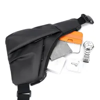 Sac croisé triangulaire antivol avec sangle réglable, sac de poitrine décontracté pour hommes, idéal pour les activités de plein air, les déplacements, les voyages, 1 pièce 3
