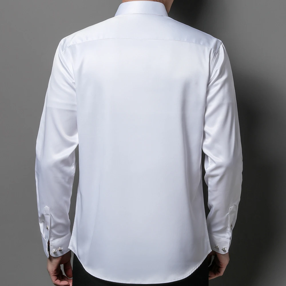 Dress Shirts Men Casual Shirts Men's Party Dance Diamond Button-down Long Sleeve Smooth Silk Touch