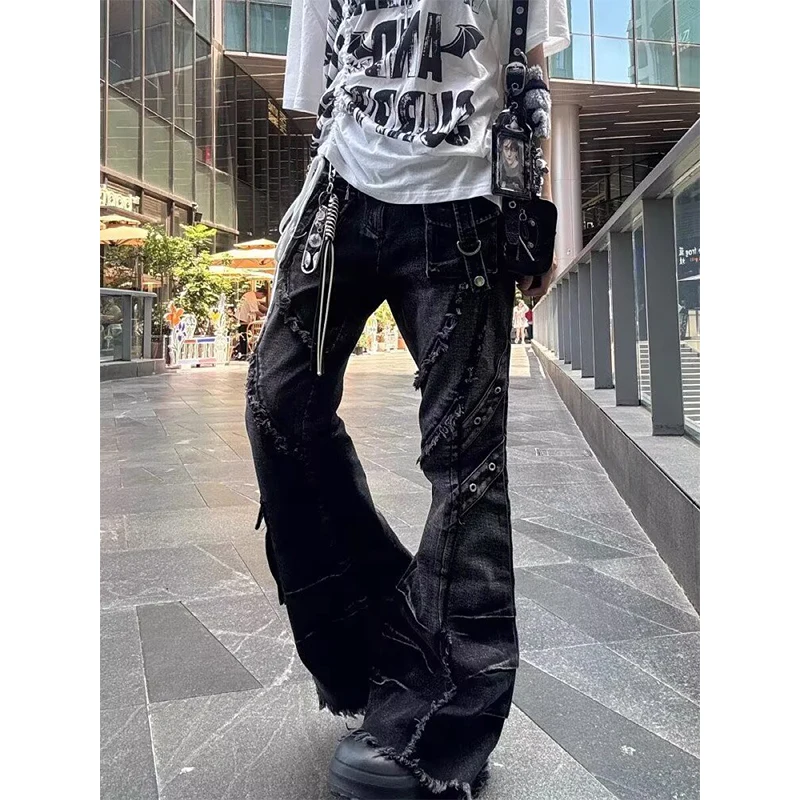 Women's Y2k Baggy Flare Jeans Harajuku Japanese 2000s Style