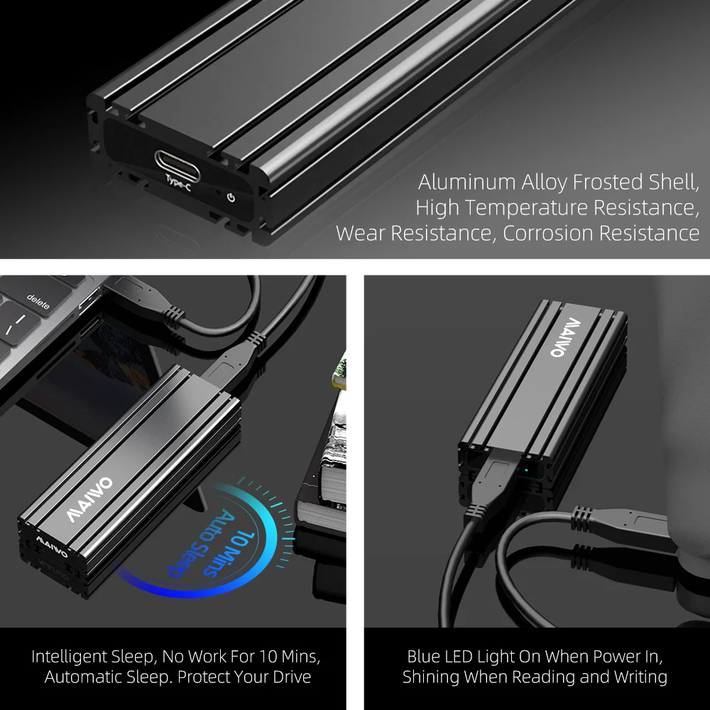 MAIWO M2 SSD ̽, ˷̴ M.2 NVME SSD Ŭ, M.2-USB C  ϵ ̺ Ŭ, NVME PCIE M/B Ű SSD ũ