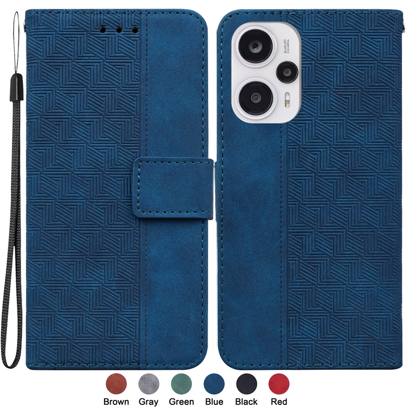 

Capa for Xiaomi Redmi Note 12 Turbo Case on for Xiaomi Redmi Note12 Turbo Case Magnetic Geometric Textile Wallet Flip Book Cover