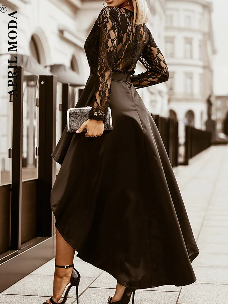 Abito Donna Elegante In Pizzo Floreale - Per Cerimonie, Festa, 3/4 Maniche - Foto 11