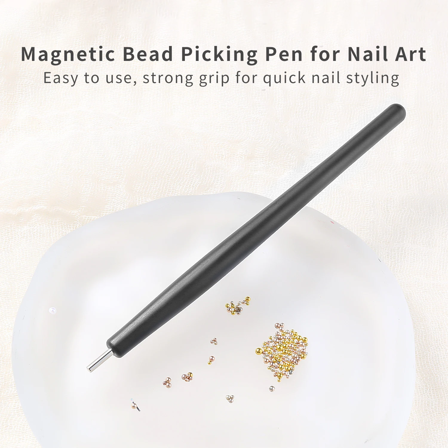 3D Tiny Nail Beads Magnetic Pen One-Click Alignment Super Strong 1/2PCS Nail Art Tools Cat Eye Polish DIY Beads Magnet Pen