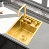 Cover Hidden Gold Nanometer kitchen Bar Counter Sink 304 Stainless Steel Handmade Single Small Size Kitchen Sinks 1