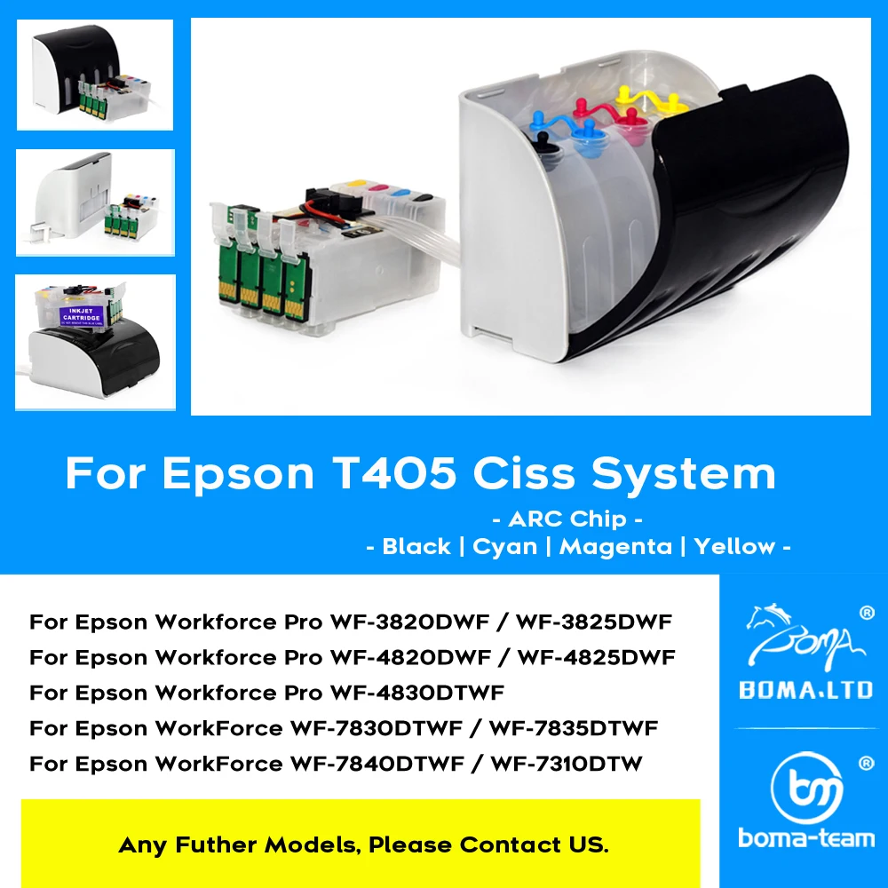 Impressora Ciss Europa com Chip de Reposição Automática Apto para Epson Workforce wf 7830 7835 7840 7310 3820 3825 4820 4825 4830 T405xl Sistema Ciss - Imagem 3
