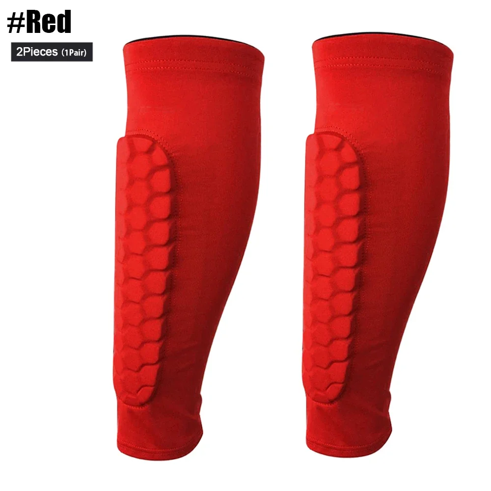 thumbnail image 1 of 2 piezas/par de espinilleras de fútbol, mangas para piernas, calcetines de soporte de nailon con forma de panal, protector de espinillas, equipo de fútbol, protectores de fútbol, mallas deportivas, 1 of 5