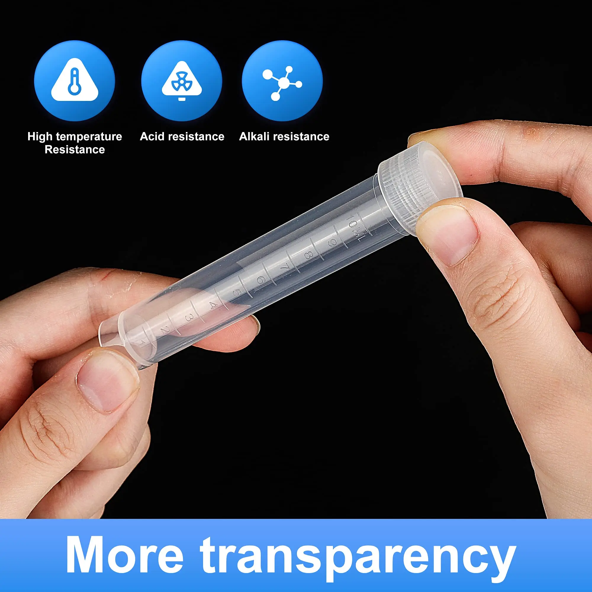 10ml Lab Plastic Frozen Test Tubes cryotube Vial Seal Cap Container for Laboratory School Educational , 30pcs