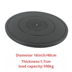Heavy Duty Rotating Swivel Stand for Monitor or Turntable, Black Round Shape (Upgrade 40cm)