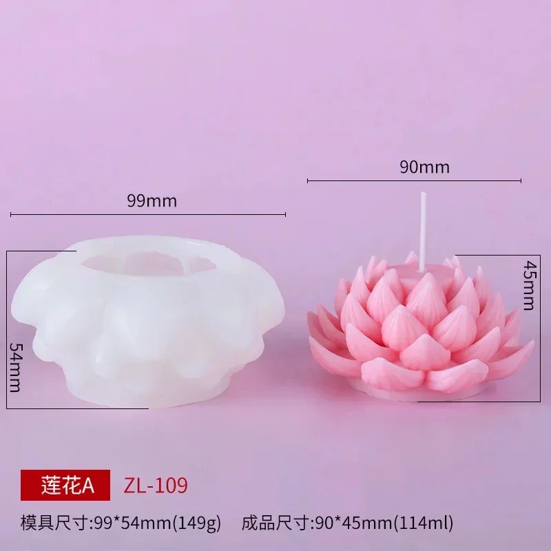 Lotus and Peony Flower Silicone Candle and Resin Mold Set
