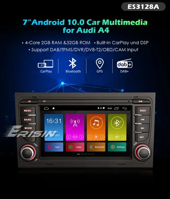 Autoradio Audi A4 7' Android 10.0