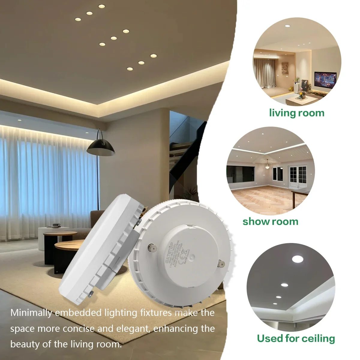 8개입 5W 7W 9W 15W GX53 LED 전구 AC100-240V 무광 퍽 따뜻한 조명 3000K 4000K 6000K 반사판 60W 상당 개조 부품