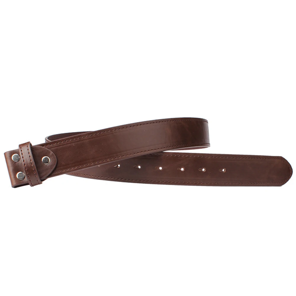 Fashion Screw PU Belt No Buckle Men Women Long Strap 3.8cm