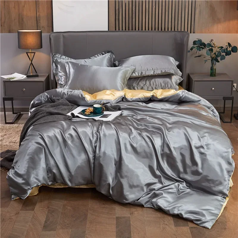 Premium Rayon Satin Duvet Cover – Luxurious Smooth Solid Quilt Cover