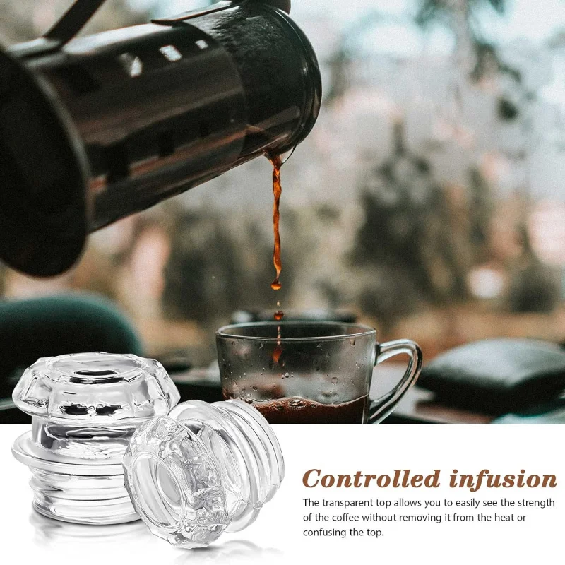 Coffee Maker Coffee Pot 2-Piece Transparent Coffee Percolator Top-Replacement Glass Knob Top for Coffee Filter