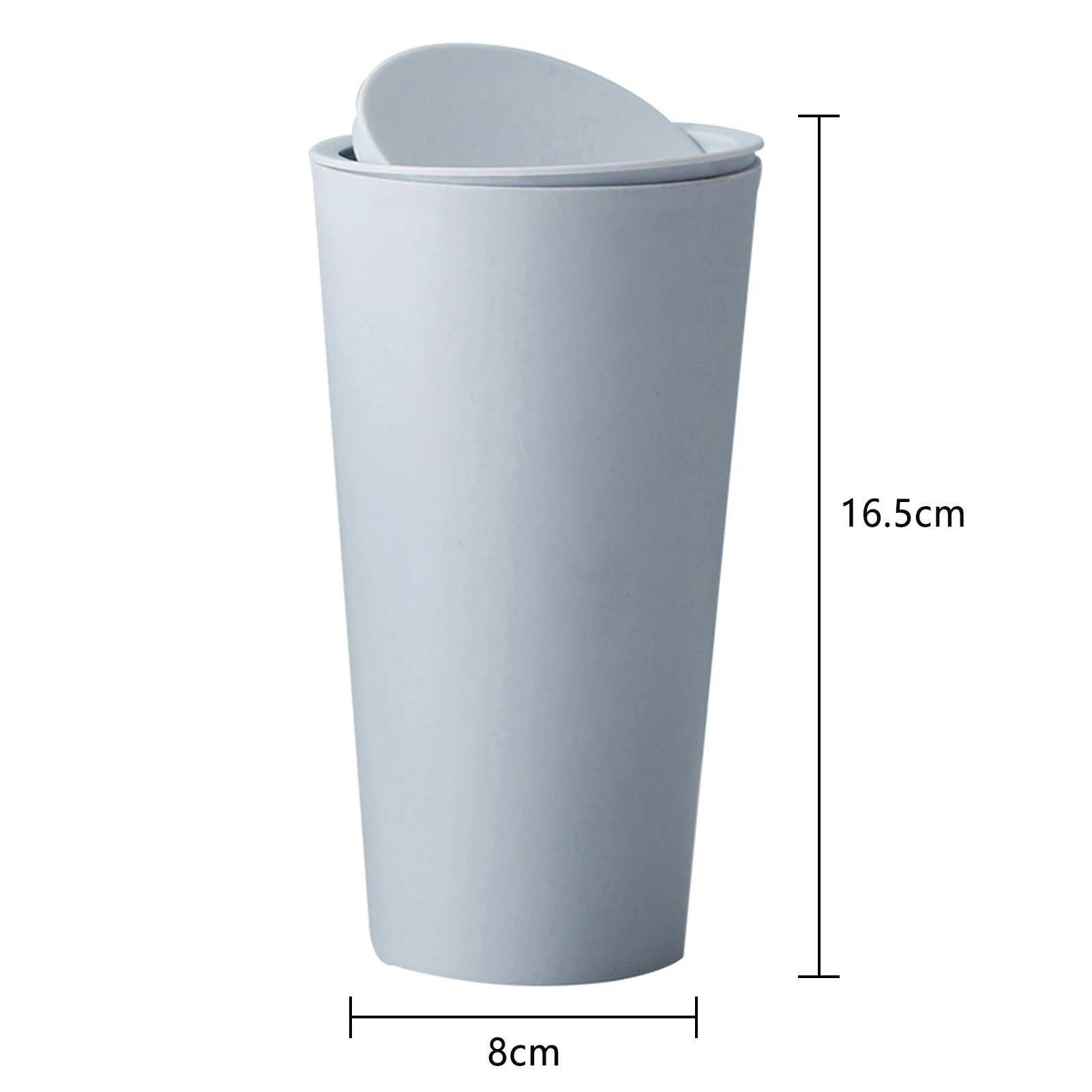 Cestino Da Tavolo Piccolo 2L Con Coperchio A Scatto - Pattumiera Da Scrivania Per Ufficio, Cucina E Bagno (Blu)