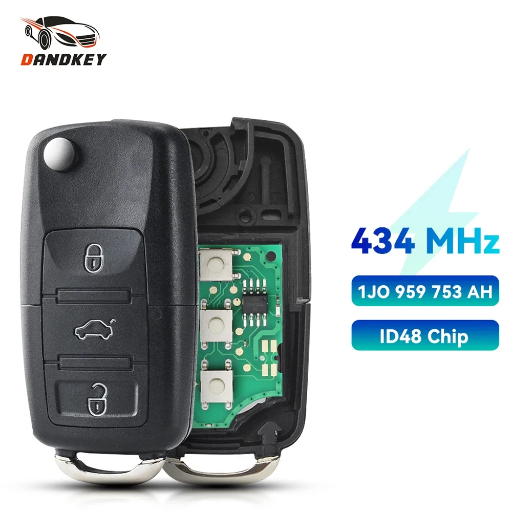 Car Remote Key Car Key Dandkey Flip Key Car Remote Key For VW Volkswagen Passat Bora Polo Golf Beetle 1J0 959 753 AH 2005 2006 2007 2008 2009 2010 2011