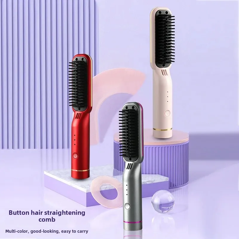 New USB Charging Wireless Direct Send Comb Not Harmful To Hair Heat Comb Multi-Function Negative Ion Curling Straight Two-U
