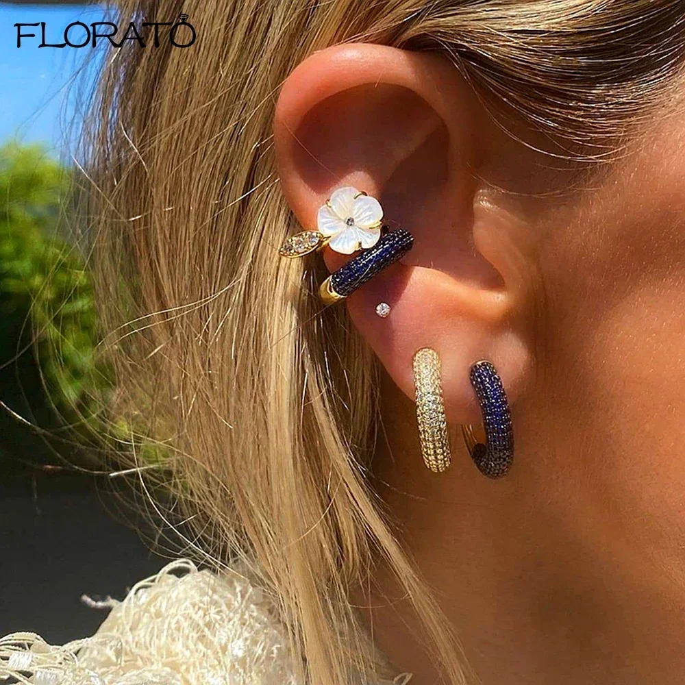1PC Pave Crystal Ear Cuff Gold Metal Ear Clip for Women Adjustable C Shape Geometric Small Without Piercing Cuff Earring Jewelry ear clip earrings,clip earrings,ear clip,ear accessories