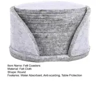 10 Pcs Felt Coasters Heat Insulation Water Absorbant Anti-scalding Table Protection Cup Drink Bottle Anti-skid Round Placemats 5