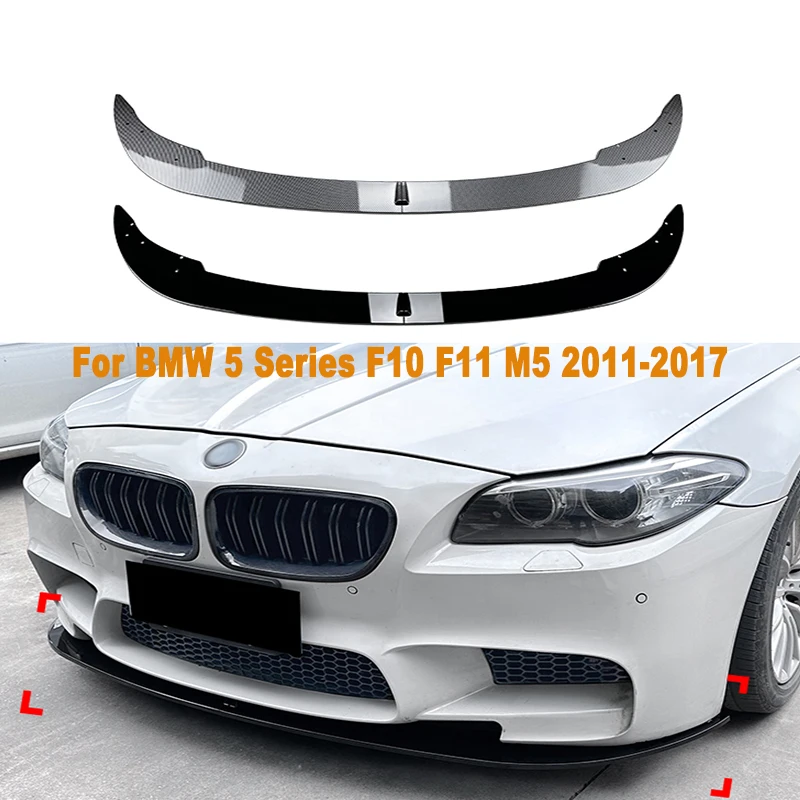 Per Bmw Serie 5 F10 F11 M5 2011-2017 Paraurti Anteriore Lip Splitter Diffusore Body Kit Spoiler Paraurti Guard Accessori Neri Lucidi