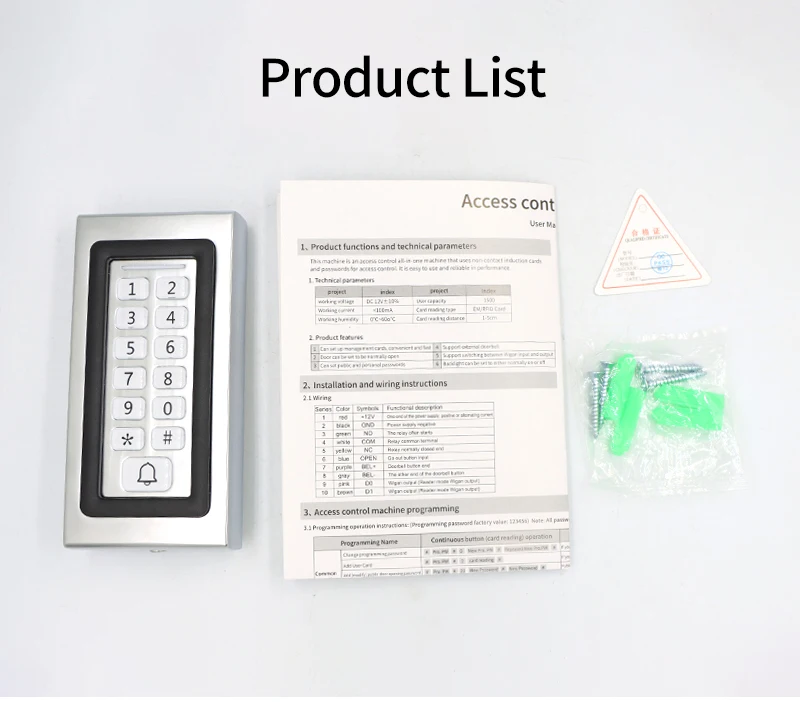 Standalone RFID Reader Access Control Keypad 2000 User Access Control System Doo