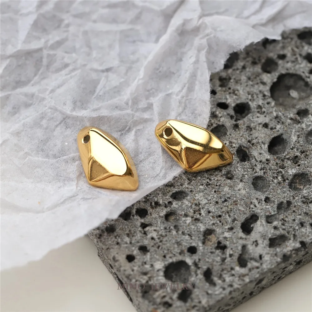 

Color titanium steel new irregular cut face small stone pendant necklace clavicle chain DIY accessories