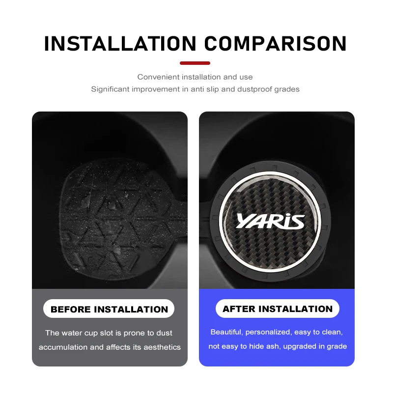 Universal Car Cup Holder Anti Slip Coaster Mat Interior Accessory For Toyota Yaris 2015 2011 2012 2013