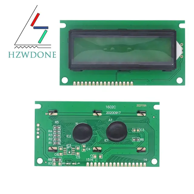 1602C lcd display green/blue module screen 84*44mm HD44780 BC1602H 15PIN LEDA 16PIN LEDK 1602C