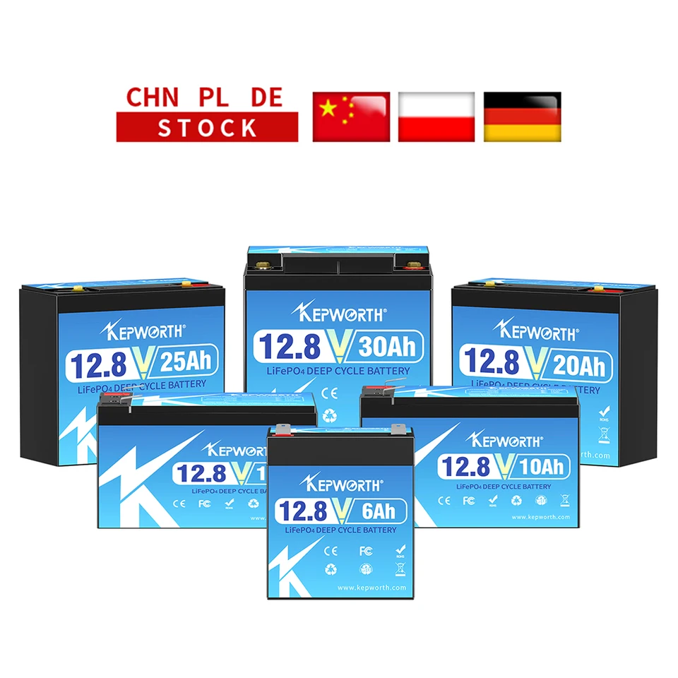 KEPWORTH - Batería LiFePO4 de 12,8 V 6 Ah, baterías de litio
