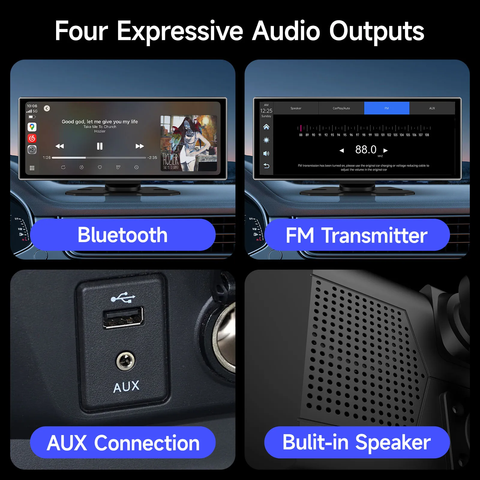 Jiuyin Univers11.26 inch 4K DVR Wireless CarPlay and Android Auto Portable Dash Cam Car Screen Video Recorder 5G WIFI Navigation